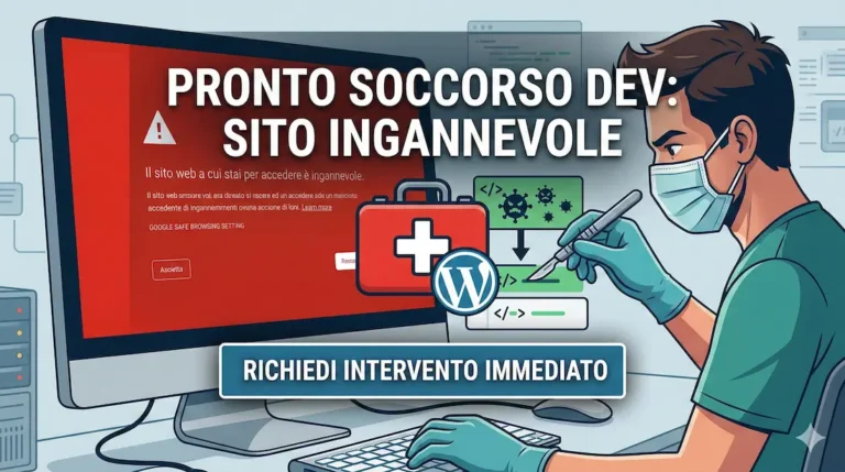 sito web wordpress ingannevole su google